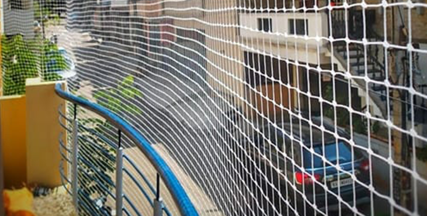 Balcony safety nets in Bangalore installed for fall prevention and security
