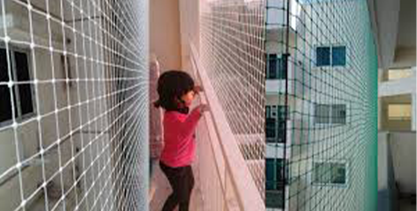 Children safety nets in Bangalore installed in an apartment for child safety
