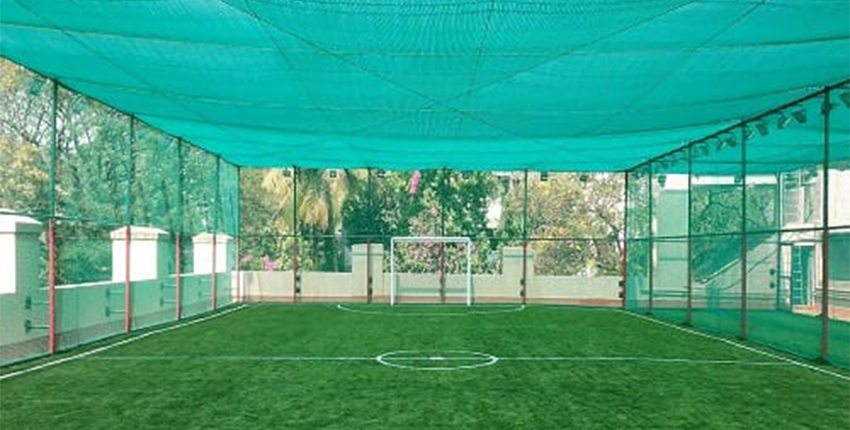 Cricket practice nets installed for safe and effective training sessions
