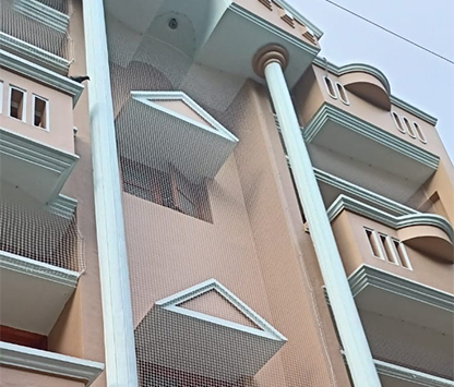 Balcony safety nets installed in Bangalore for enhanced balcony safety and protection.
